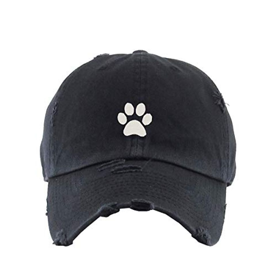 Paw Vintage Baseball Cap Embroidered Adjustable Distressed Dad Hat