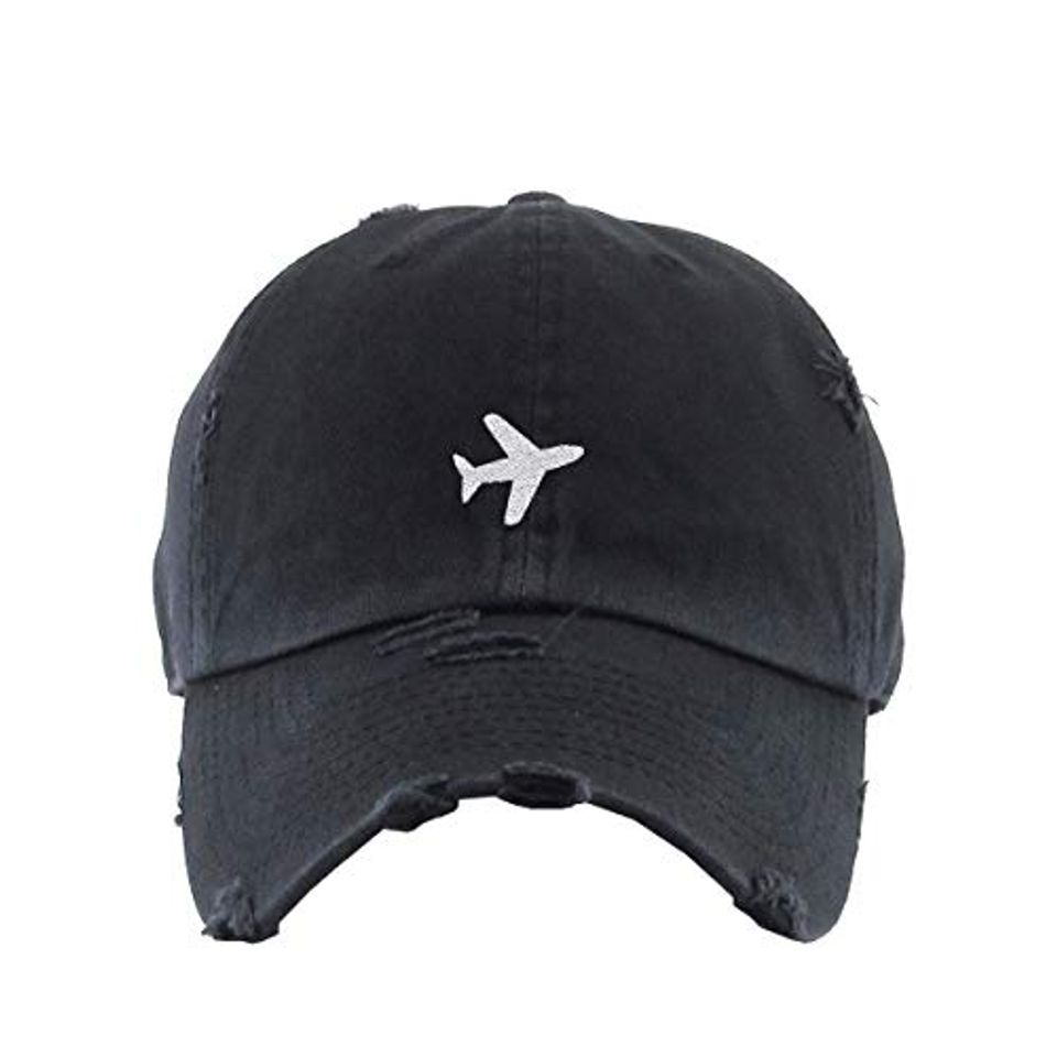 Airplane Vintage Baseball Cap Embroidered Adjustable Distressed Dad Hat