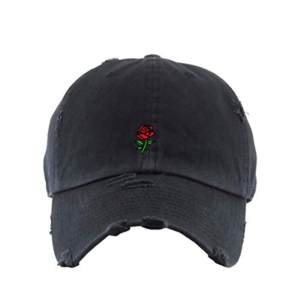 Rose Vintage Baseball Cap Embroidered Adjustable Distressed Dad Hat