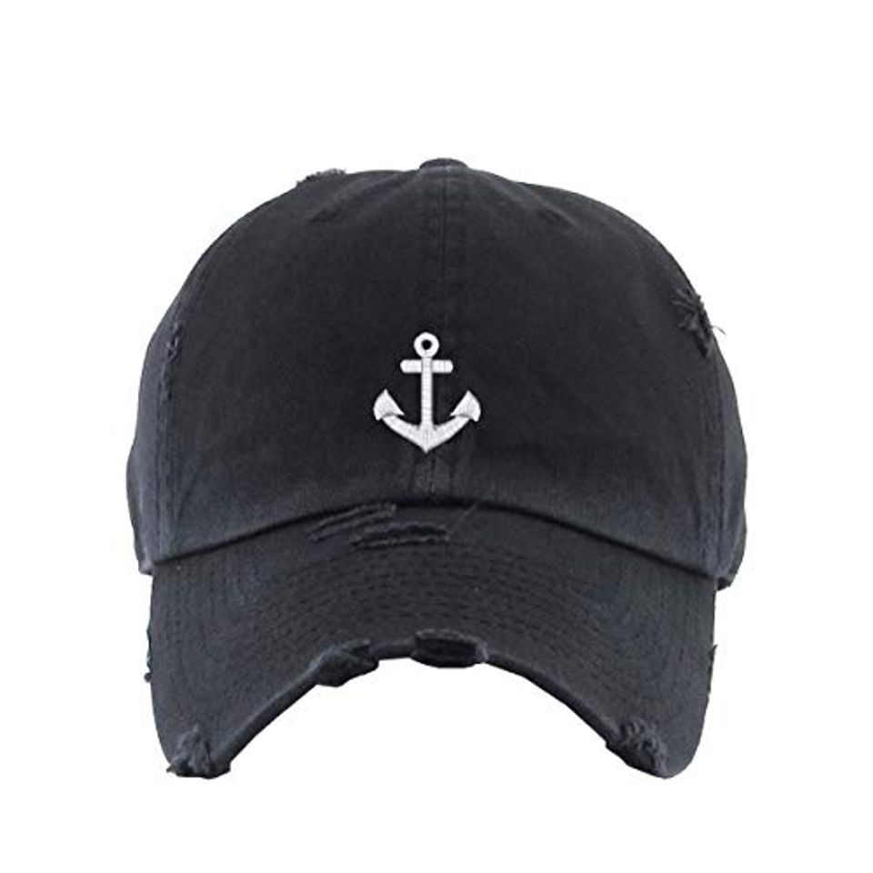 Anchor Vintage Baseball Cap Embroidered Adjustable Distressed Dad Hat