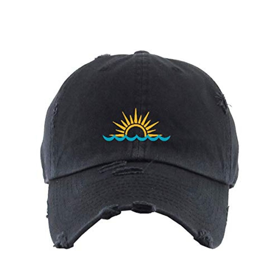 Sunset Vintage Baseball Cap Embroidered Adjustable Distressed Dad Hat