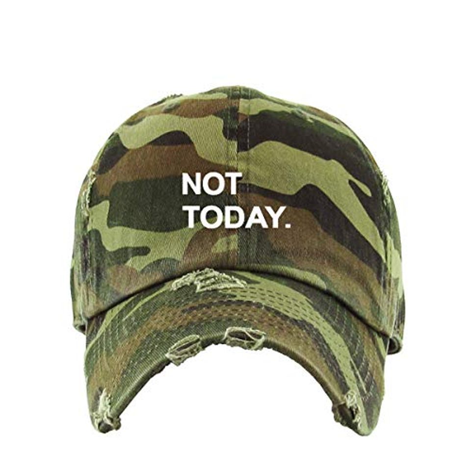 Not Today Vintage Baseball Cap Embroidered Adjustable Distressed Dad Hat