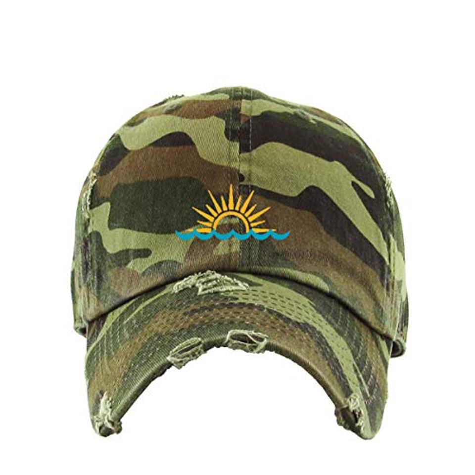 Sunset Vintage Baseball Cap Embroidered Adjustable Distressed Dad Hat