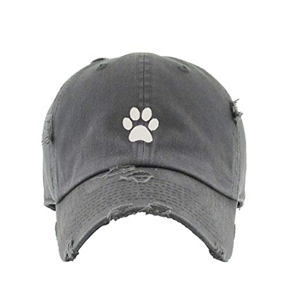 Paw Vintage Baseball Cap Embroidered Adjustable Distressed Dad Hat