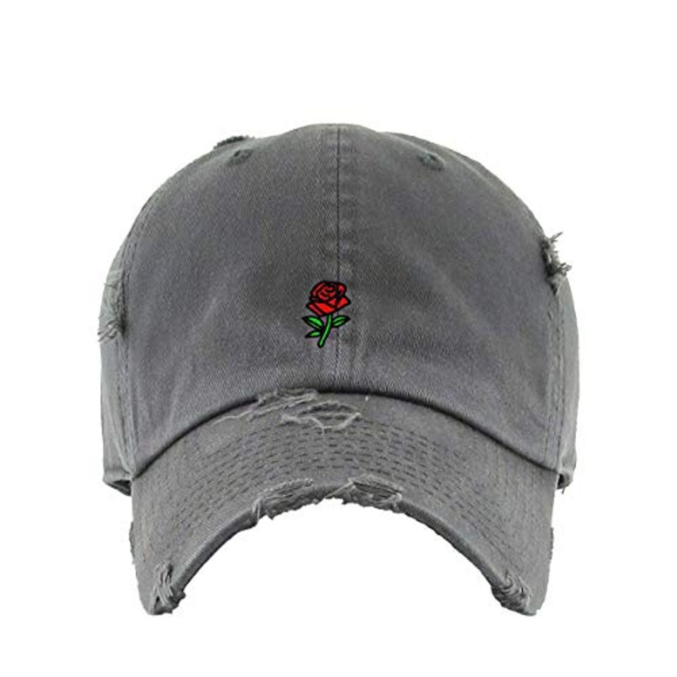 Rose Vintage Baseball Cap Embroidered Adjustable Distressed Dad Hat