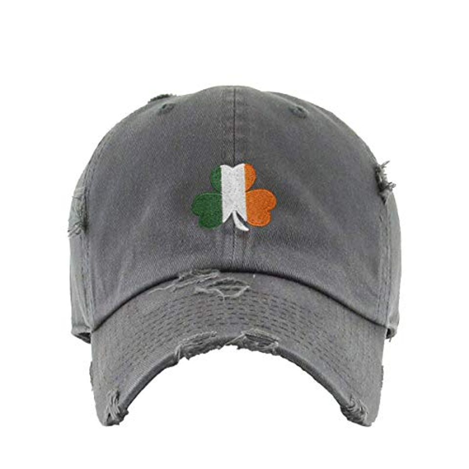 Irish Shamrock Vintage Baseball Cap Embroidered Adjustable Distressed Dad Hat