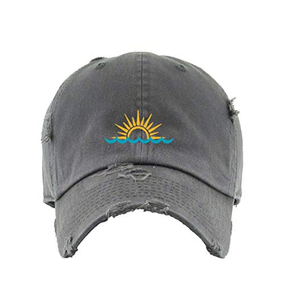 Sunset Vintage Baseball Cap Embroidered Adjustable Distressed Dad Hat