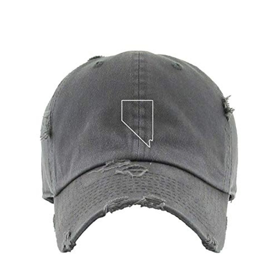Nevada Map Vintage Baseball Cap Embroidered Adjustable Distressed Dad Hat