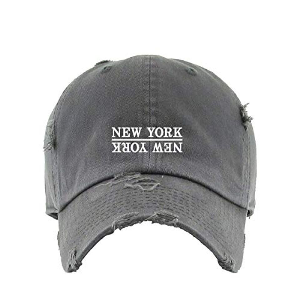 New York Vintage Baseball Cap Embroidered Adjustable Distressed Dad Hat