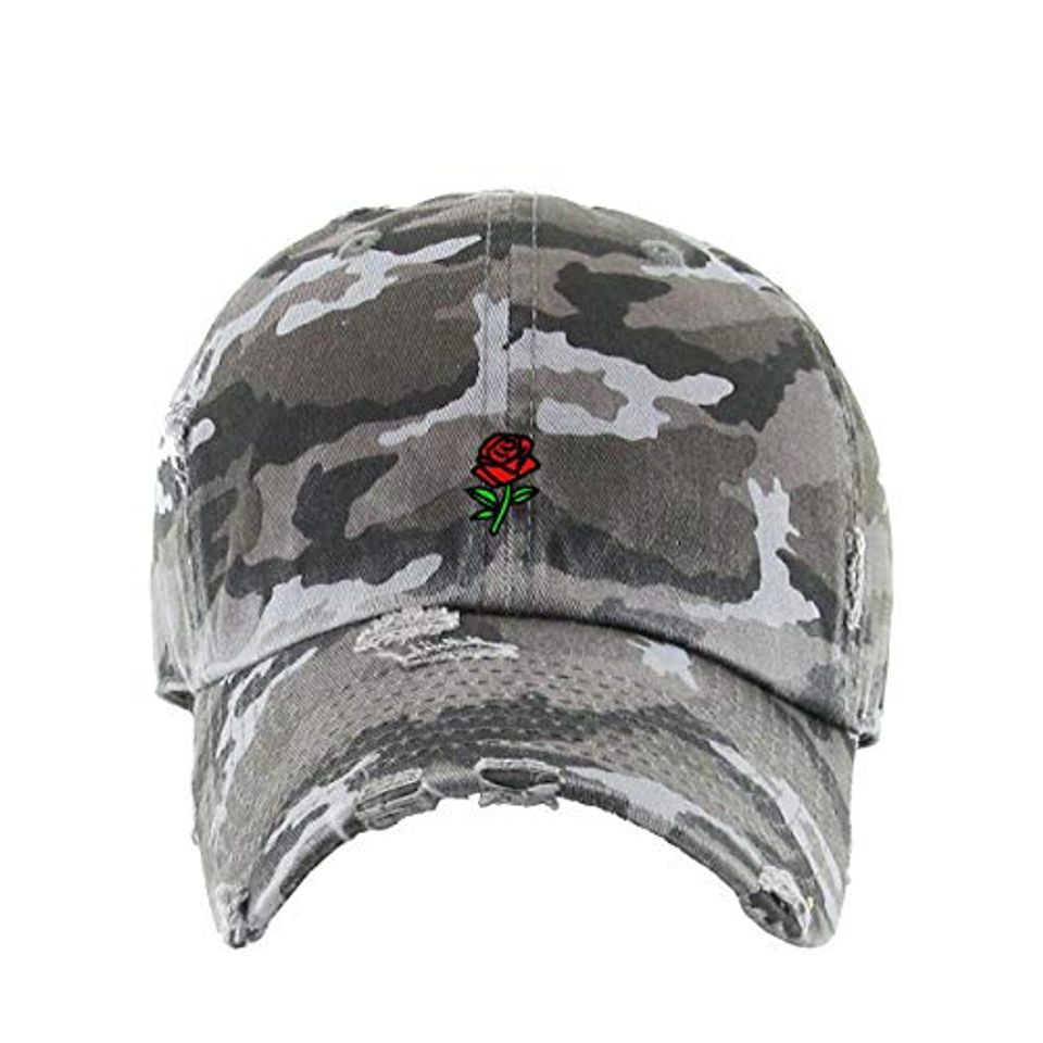 Rose Vintage Baseball Cap Embroidered Adjustable Distressed Dad Hat