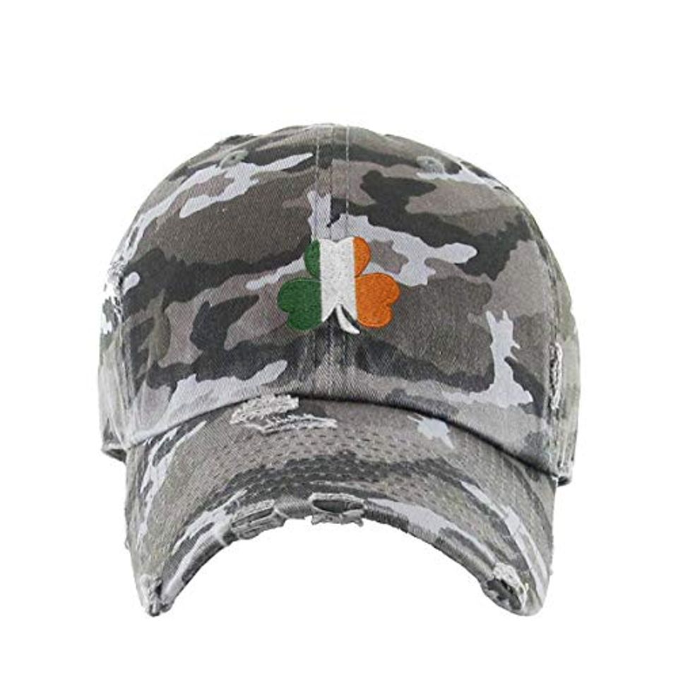 Irish Shamrock Vintage Baseball Cap Embroidered Adjustable Distressed Dad Hat