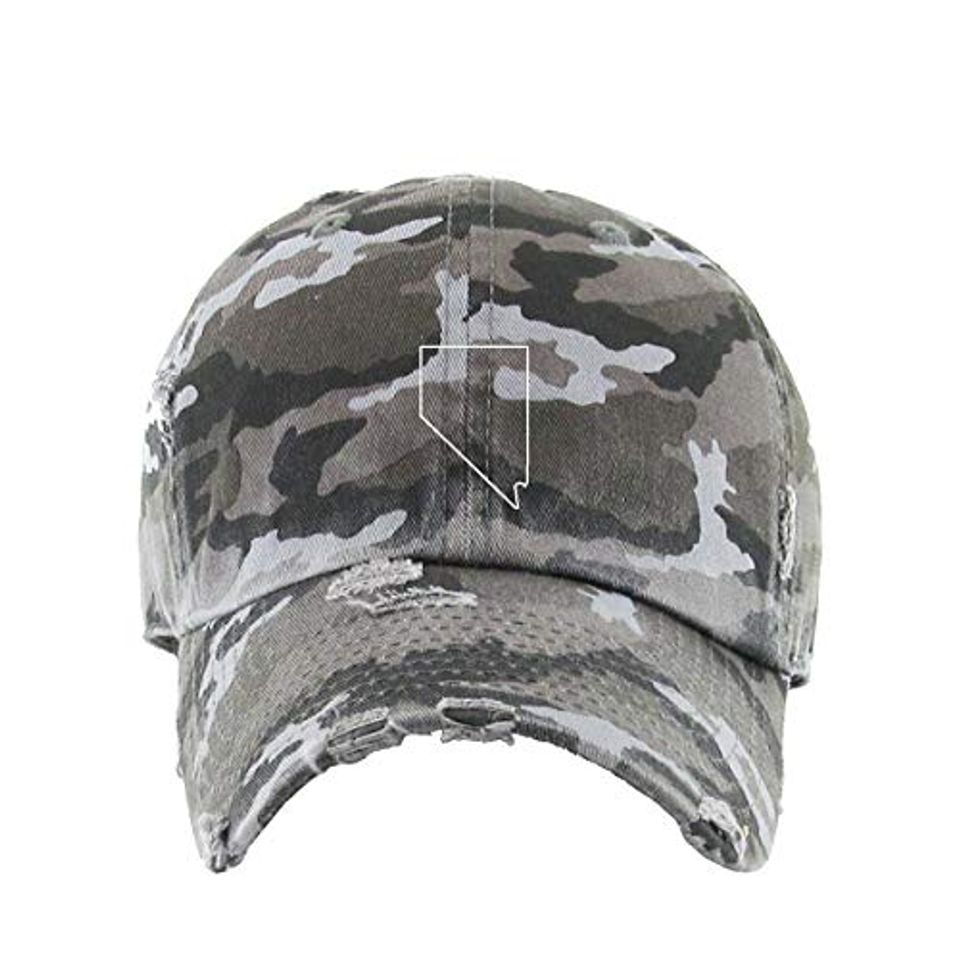 Nevada Map Vintage Baseball Cap Embroidered Adjustable Distressed Dad Hat