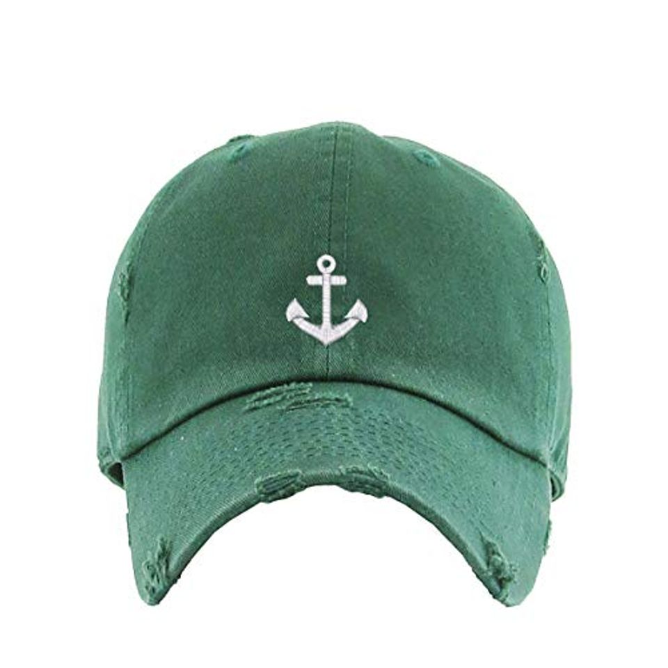 Anchor Vintage Baseball Cap Embroidered Adjustable Distressed Dad Hat