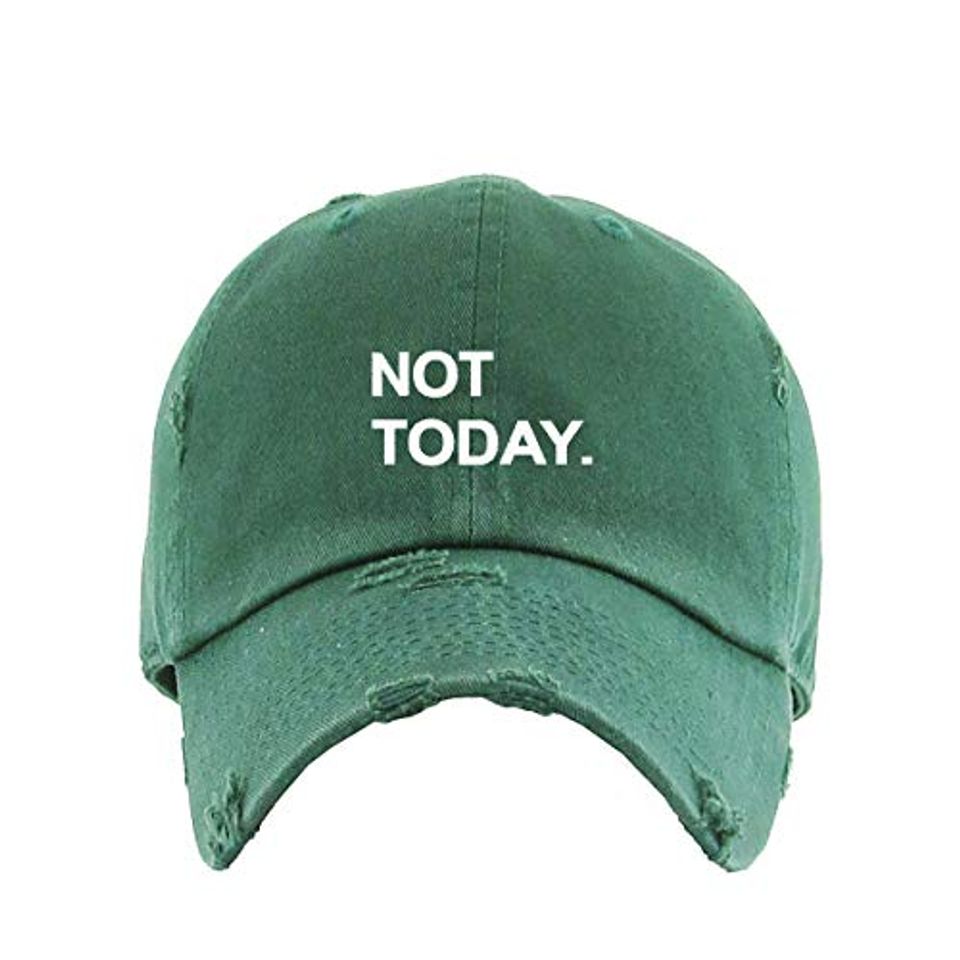 Not Today Vintage Baseball Cap Embroidered Adjustable Distressed Dad Hat