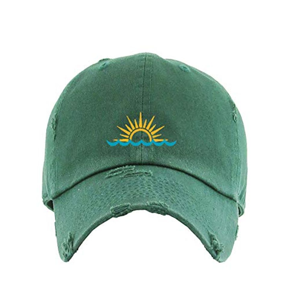 Sunset Vintage Baseball Cap Embroidered Adjustable Distressed Dad Hat