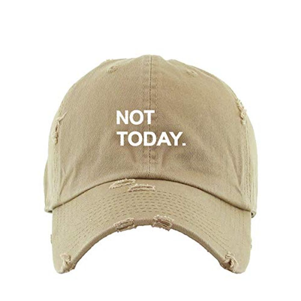 Not Today Vintage Baseball Cap Embroidered Adjustable Distressed Dad Hat
