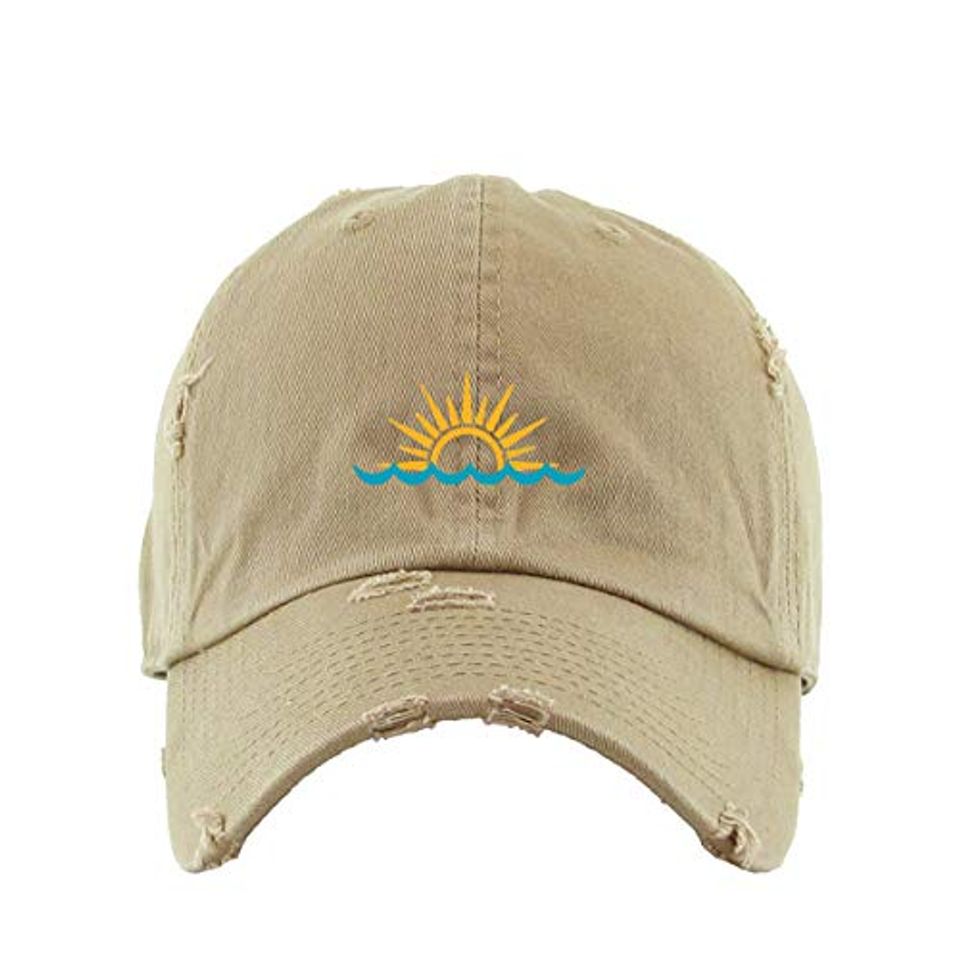 Sunset Vintage Baseball Cap Embroidered Adjustable Distressed Dad Hat