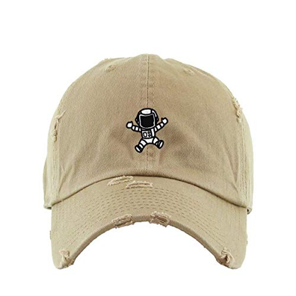 Astronaut Vintage Baseball Cap Embroidered Adjustable Distressed Dad Hat