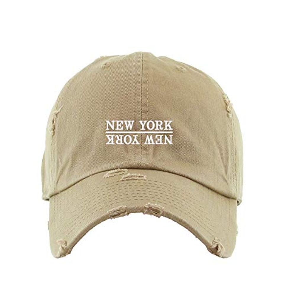 New York Vintage Baseball Cap Embroidered Adjustable Distressed Dad Hat