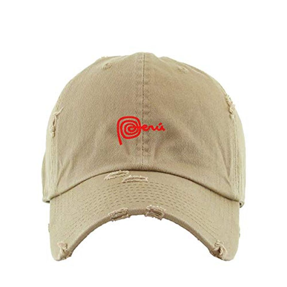 Peru Vintage Baseball Cap Embroidered Adjustable Distressed Dad Hat