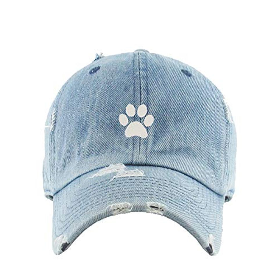Paw Vintage Baseball Cap Embroidered Adjustable Distressed Dad Hat