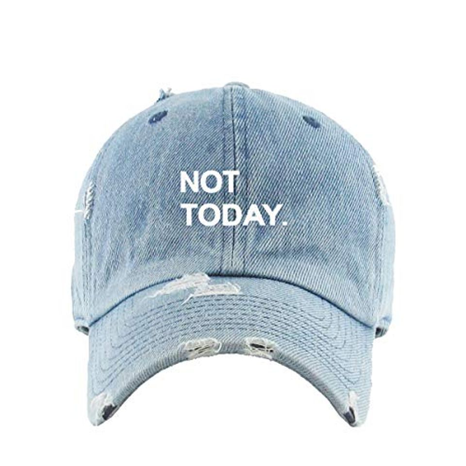 Not Today Vintage Baseball Cap Embroidered Adjustable Distressed Dad Hat