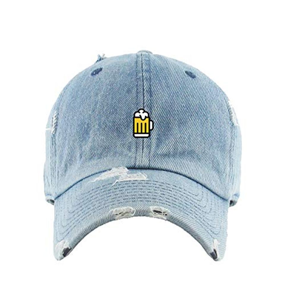 Beer Vintage Baseball Cap Embroidered Adjustable Distressed Dad Hat