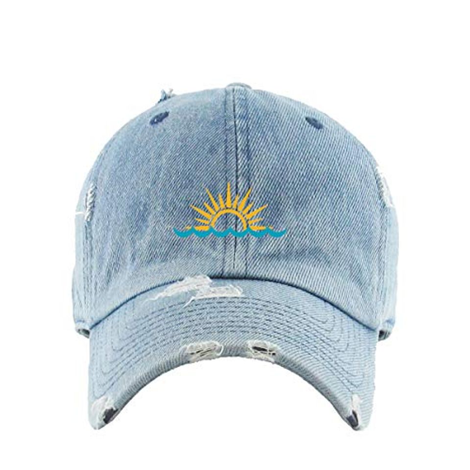 Sunset Vintage Baseball Cap Embroidered Adjustable Distressed Dad Hat