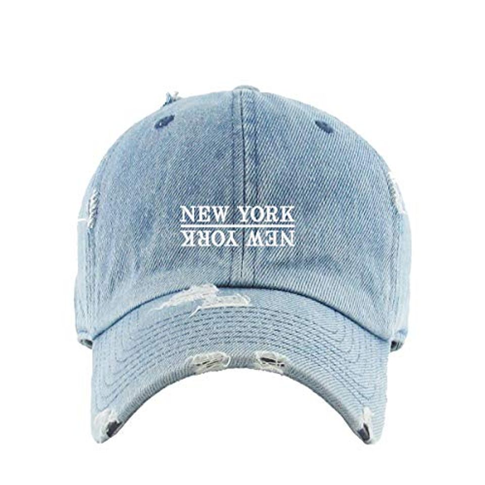 New York Vintage Baseball Cap Embroidered Adjustable Distressed Dad Hat