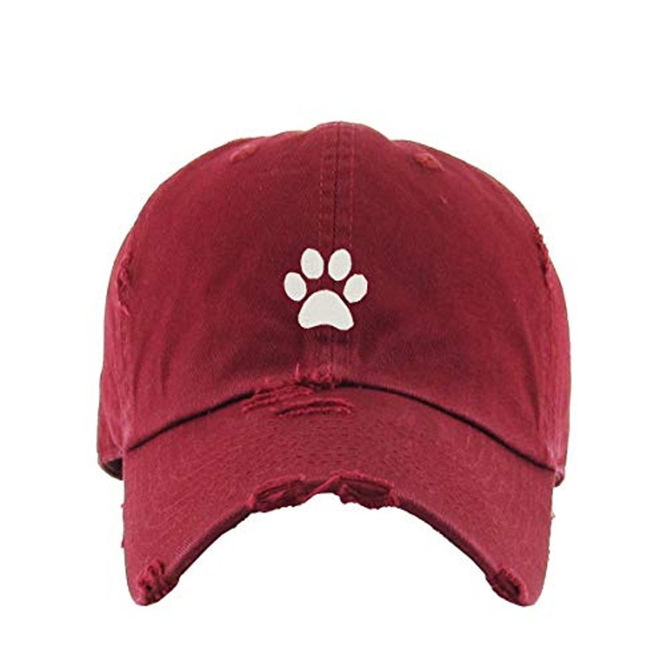 Paw Vintage Baseball Cap Embroidered Adjustable Distressed Dad Hat