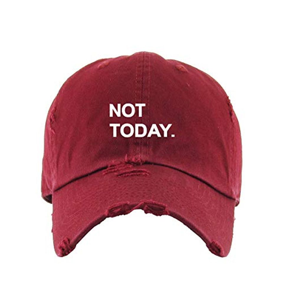 Not Today Vintage Baseball Cap Embroidered Adjustable Distressed Dad Hat