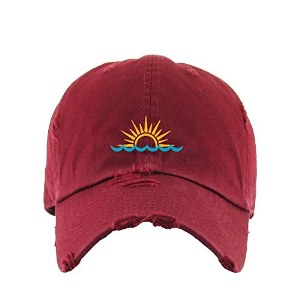 Sunset Vintage Baseball Cap Embroidered Adjustable Distressed Dad Hat