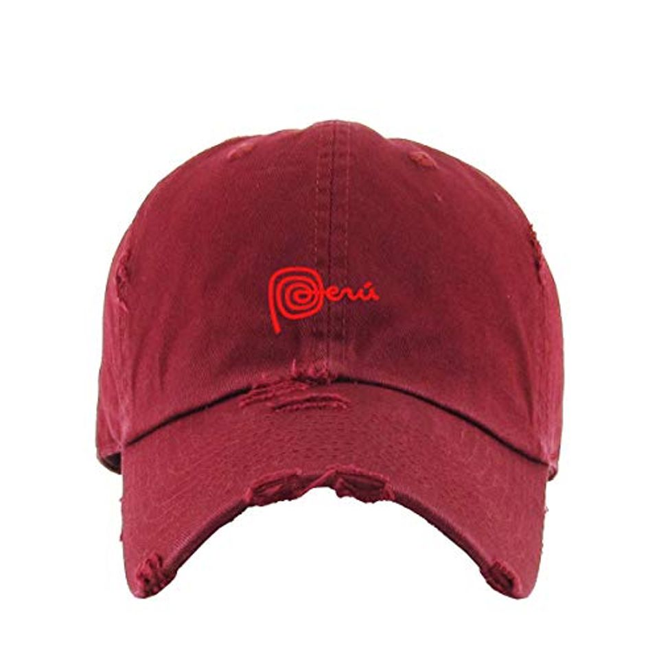 Peru Vintage Baseball Cap Embroidered Adjustable Distressed Dad Hat