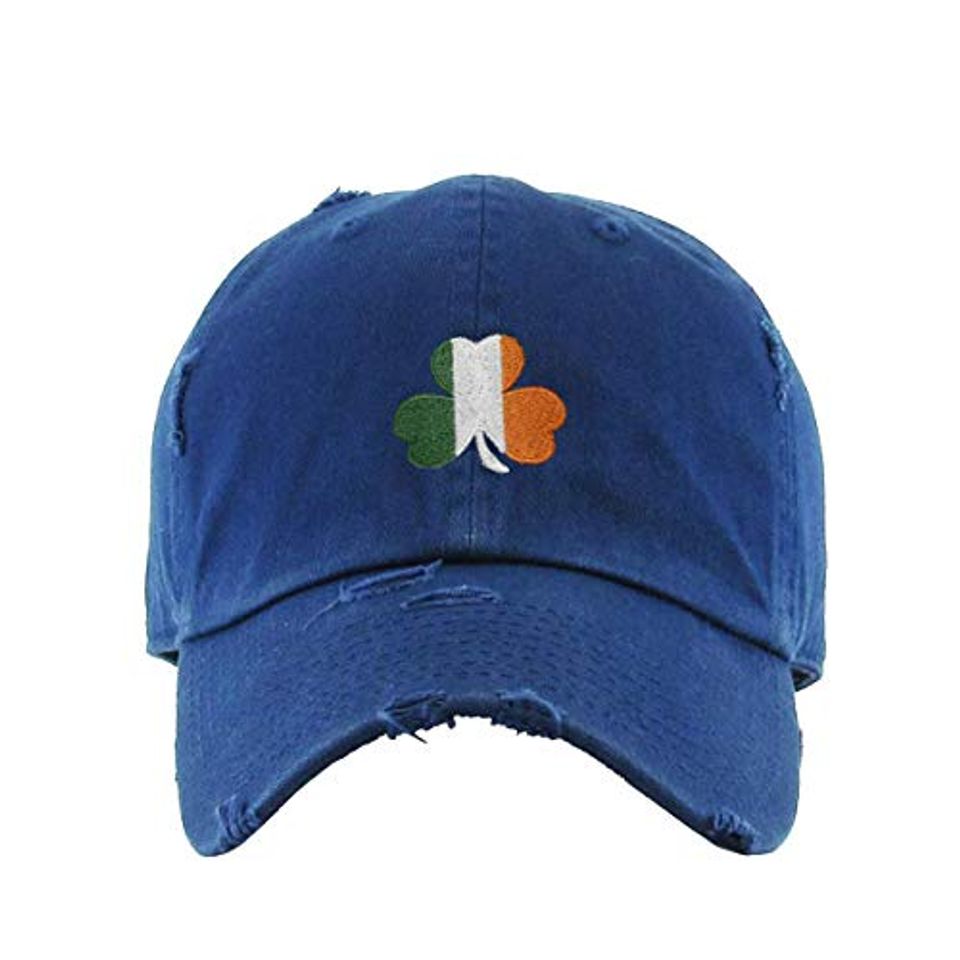 Irish Shamrock Vintage Baseball Cap Embroidered Adjustable Distressed Dad Hat