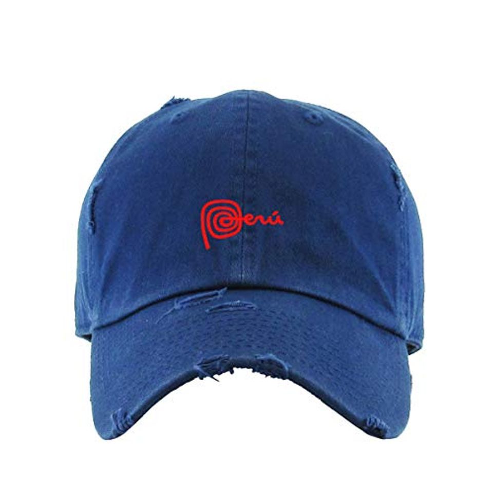 Peru Vintage Baseball Cap Embroidered Adjustable Distressed Dad Hat