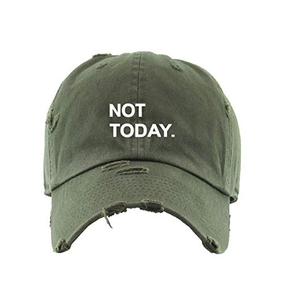 Not Today Vintage Baseball Cap Embroidered Adjustable Distressed Dad Hat