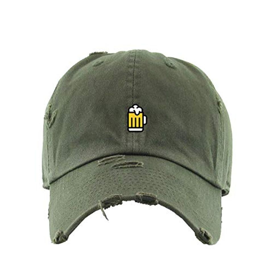 Beer Vintage Baseball Cap Embroidered Adjustable Distressed Dad Hat