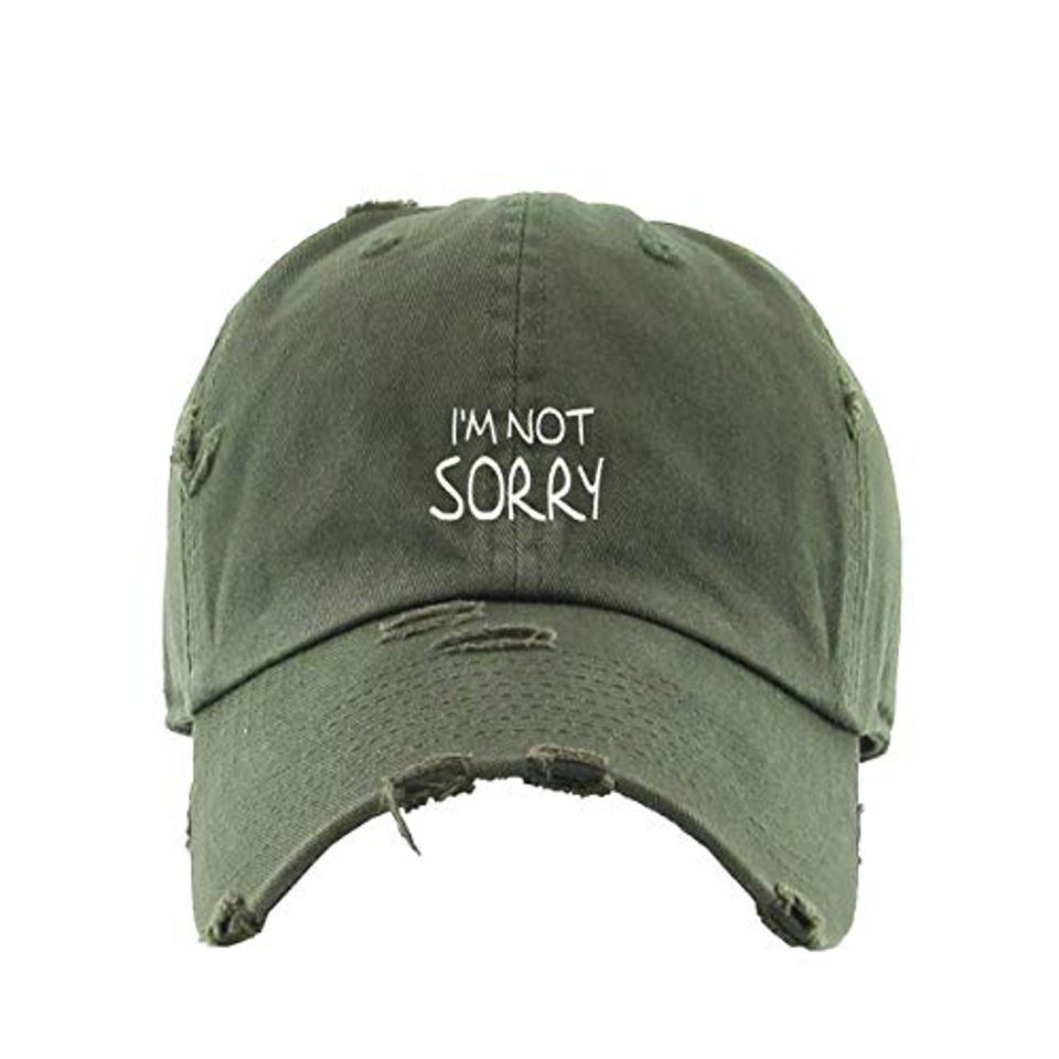 I'm Not Sorry Vintage Baseball Cap Embroidered Adjustable Distressed Dad Hat