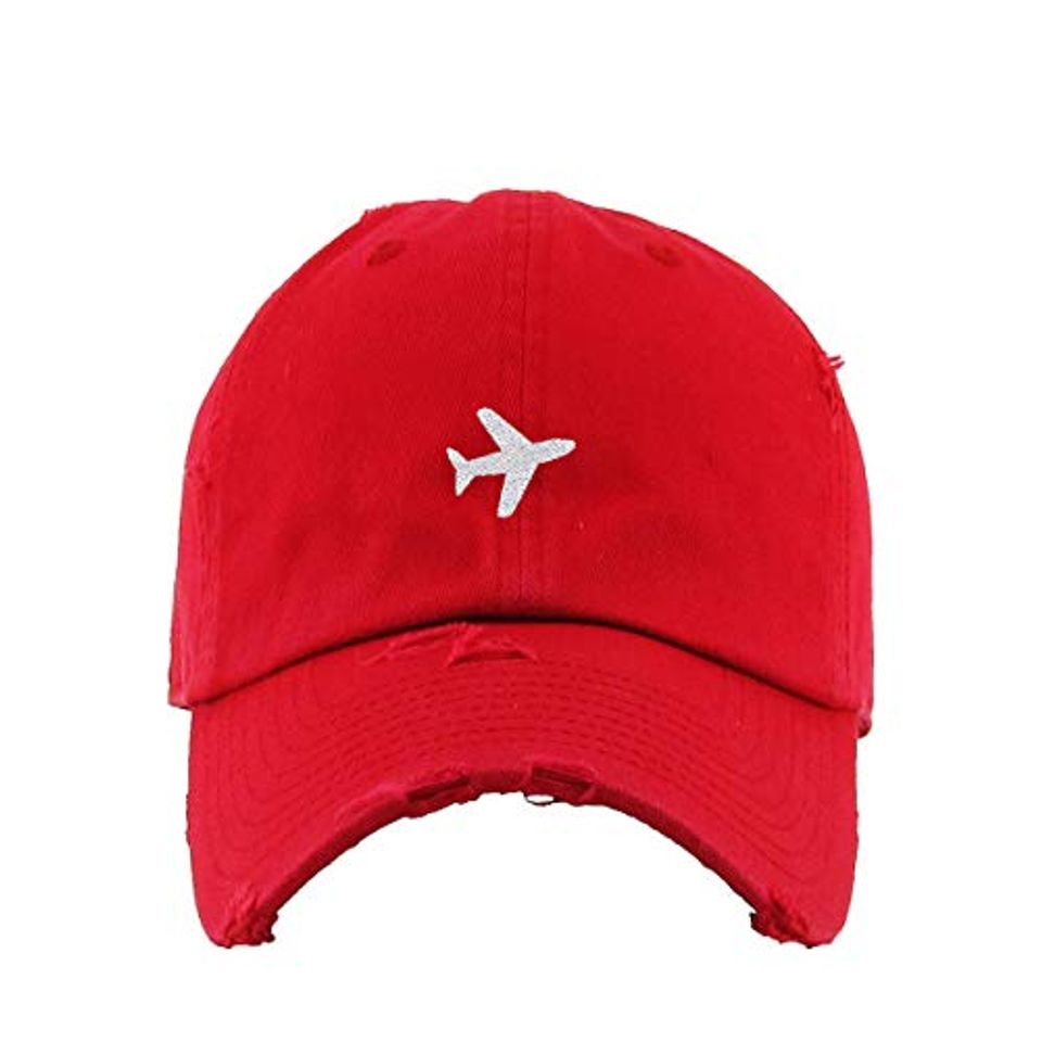Airplane Vintage Baseball Cap Embroidered Adjustable Distressed Dad Hat