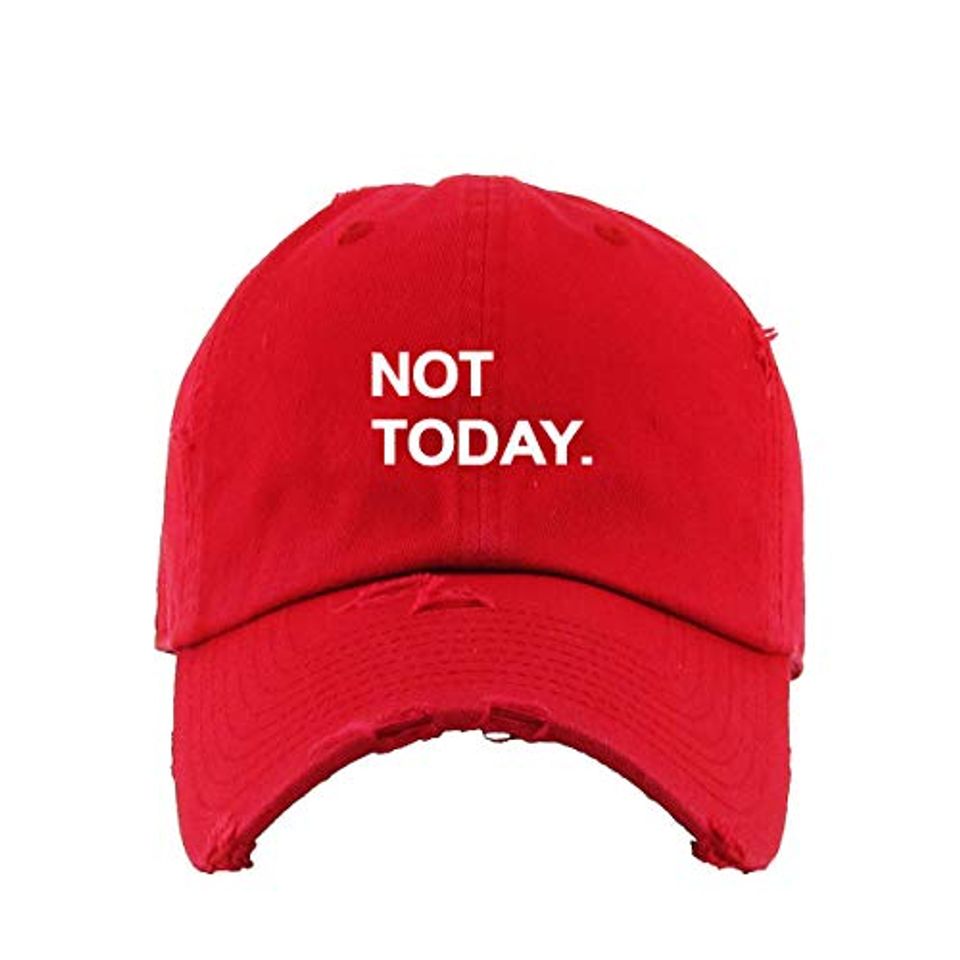 Not Today Vintage Baseball Cap Embroidered Adjustable Distressed Dad Hat