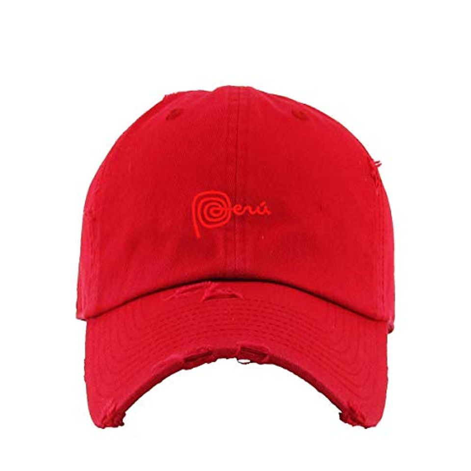 Peru Vintage Baseball Cap Embroidered Adjustable Distressed Dad Hat