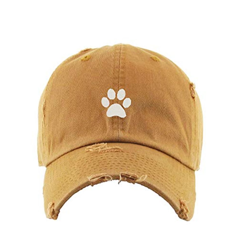 Paw Vintage Baseball Cap Embroidered Adjustable Distressed Dad Hat