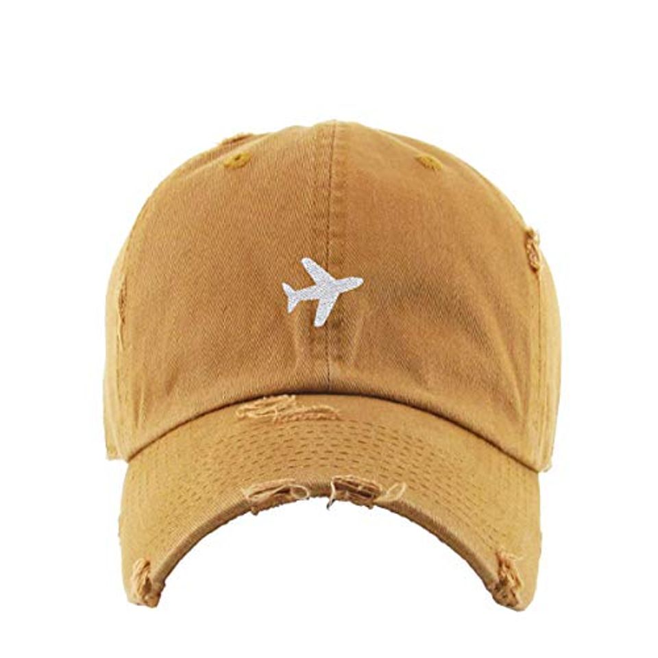 Airplane Vintage Baseball Cap Embroidered Adjustable Distressed Dad Hat