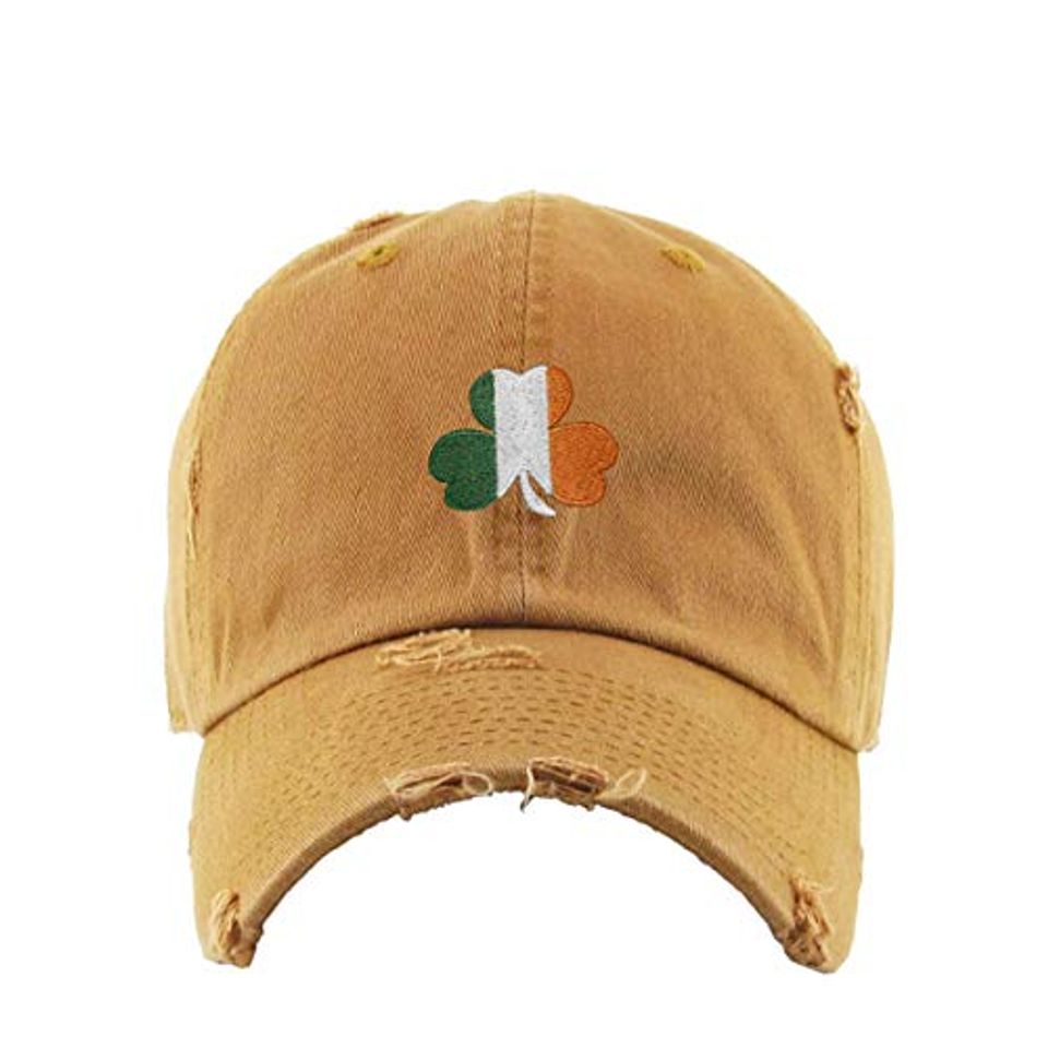 Irish Shamrock Vintage Baseball Cap Embroidered Adjustable Distressed Dad Hat