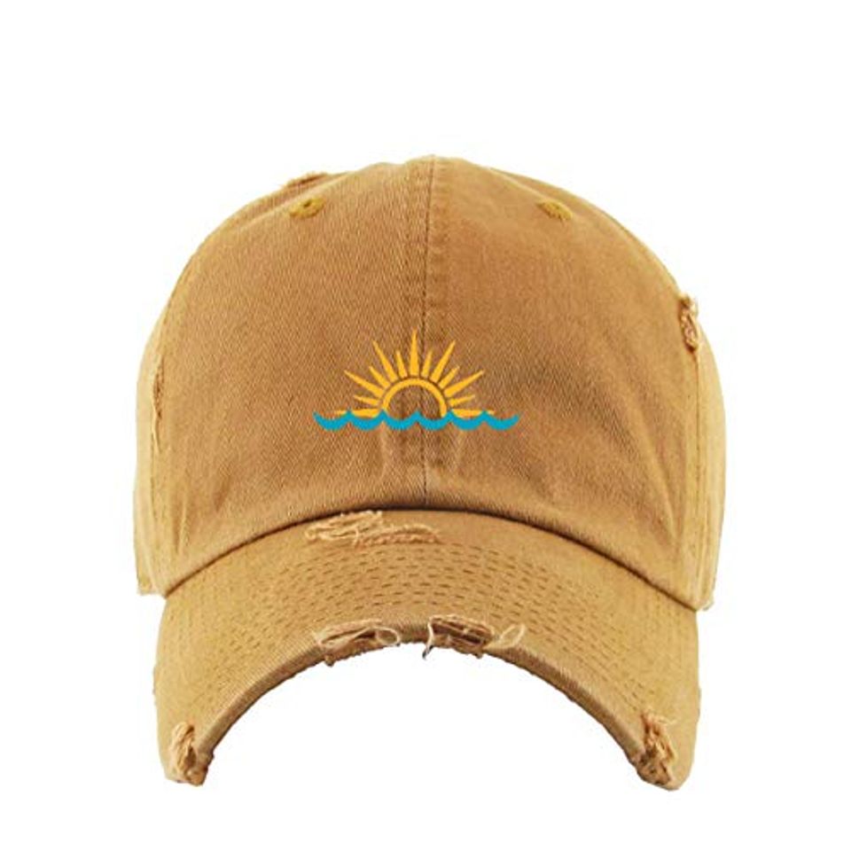 Sunset Vintage Baseball Cap Embroidered Adjustable Distressed Dad Hat
