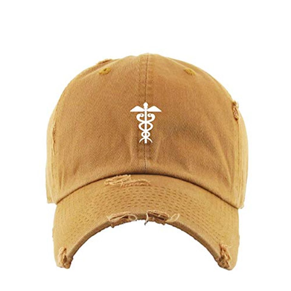 EMT Logo Vintage Baseball Cap Embroidered Adjustable Distressed Dad Hat