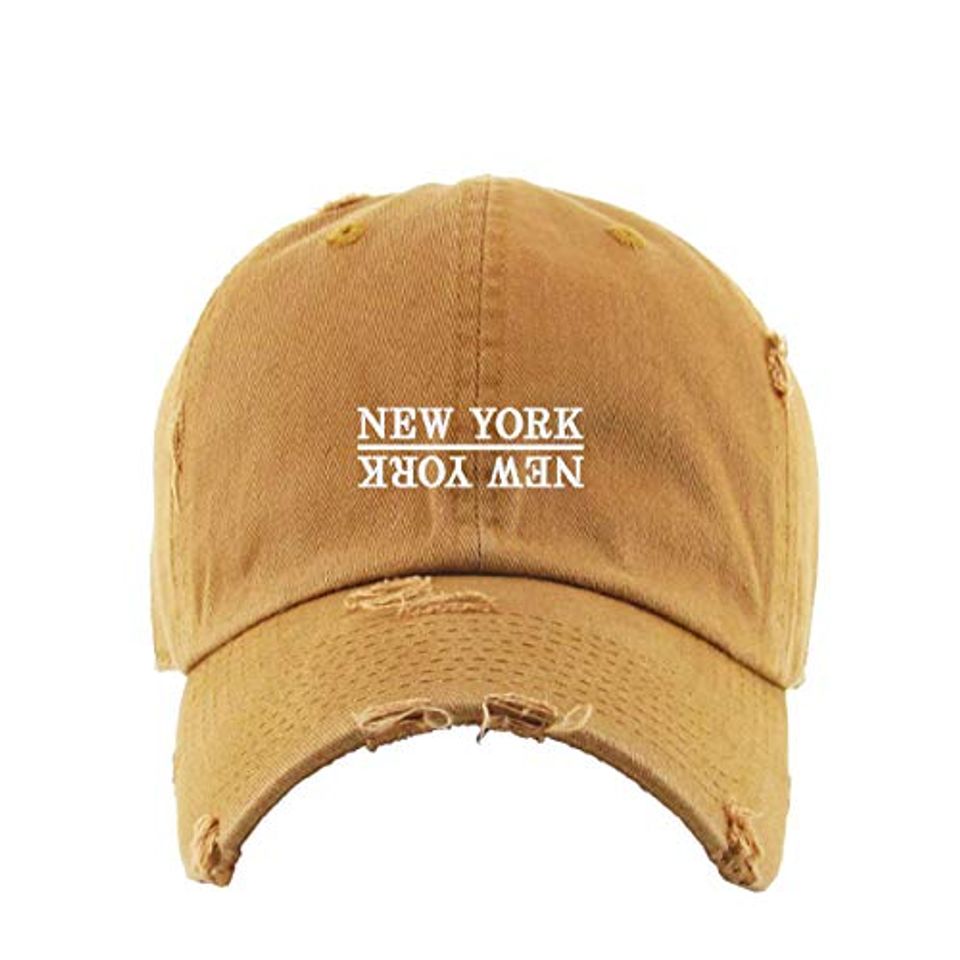 New York Vintage Baseball Cap Embroidered Adjustable Distressed Dad Hat