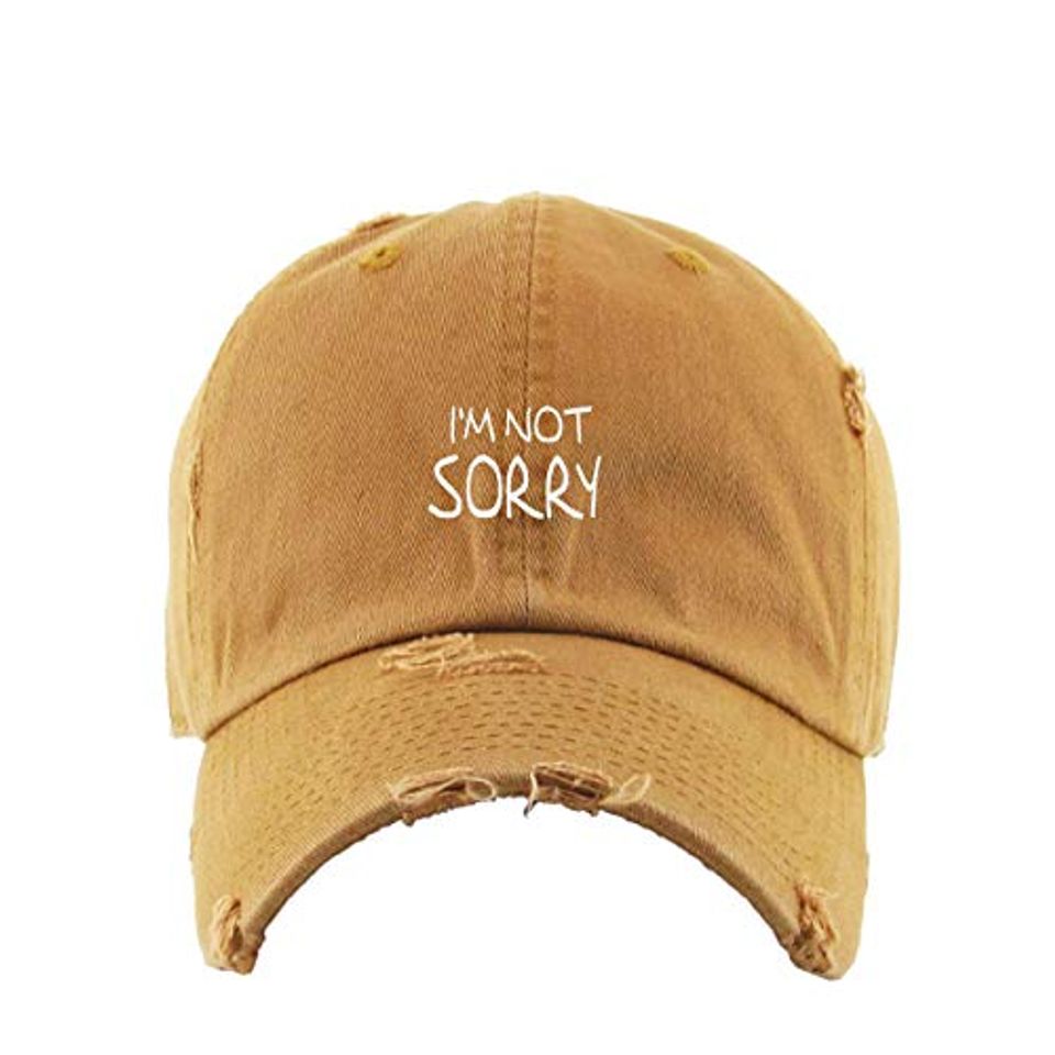 I'm Not Sorry Vintage Baseball Cap Embroidered Adjustable Distressed Dad Hat