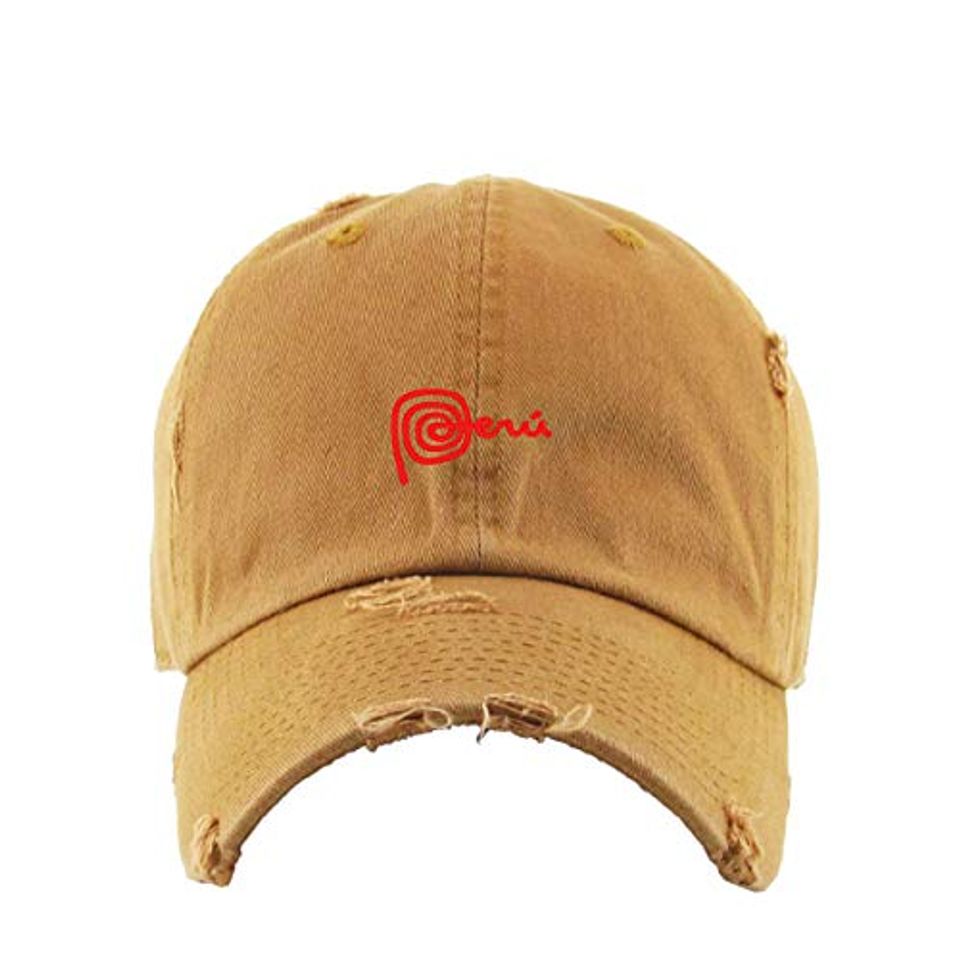 Peru Vintage Baseball Cap Embroidered Adjustable Distressed Dad Hat