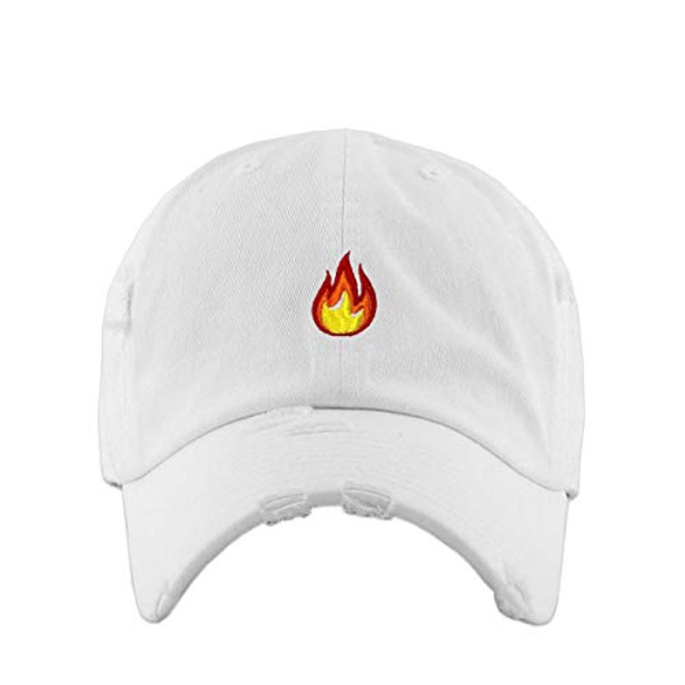 Flame Vintage Baseball Cap Embroidered Adjustable Distressed Dad Hat